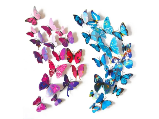 20 Pcs 3D Butterfly Wall Stickers Crafts Butterflies(Colour May Vary)