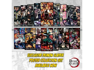 Demon Slayer Wall Poster Collection (Akaza and Daki) Updated 16Piece | Durable Hard Paper Poster Set