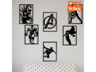 Marvel Superhero Avengers Collections Wooden Wall Decor Frames 6 pc