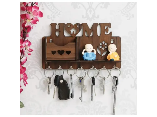 Ressence Home Shelf With Phone Holder Design Key Holder 7 Hooks Wall Home Office Decor