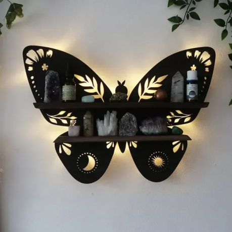 led-butterfly-shelf-beautiful-wooden-wall-art-easy-to-install-home-decor-double-layer-shelves-in-brown-2ft-big-0