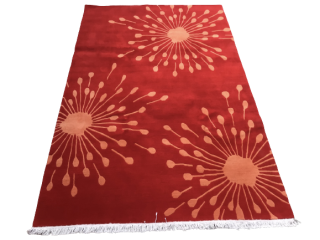 RH3 Red Handknotted Nepali Carpet 60 Knots 153 Cm x 243 Cm