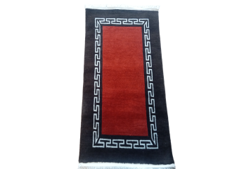 Elegant Red 60 x117 cm Handknotted Nepali Carpet - 60 Knots