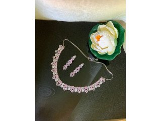 Pink American Diamond Set