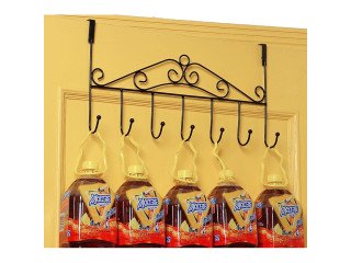 7 Hooks Bathroom Over Door Hooks Hanger For Clothes Bag Hanging Iron Art over The Door Hooks Coats Hanger Hat Towel Organizer