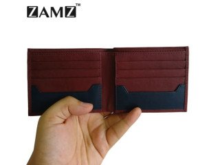 Zamz Navy Blue Genuine 100% Leather Wallet For Men