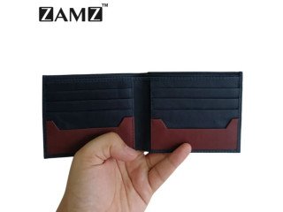 Zamz Navy Blue Genuine 100% Leather Wallet For Men