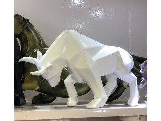Geometric bull statue