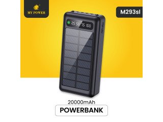 Mypower 20000mAh Solar Powerbank Cable attatched Type-c Input M293sl