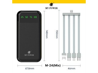 My Power 10000mah Portable Cable Attached 10wPowerbank M24mix .