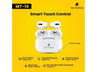 Mypower wireless Earbuds Best quality Highbase Bluetooth Handsfree earpods pro Mt14 for all device.