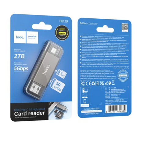 hoco-original-hb39-2-in-1-sd-card-reader-usb-memory-sd-card-reader-type-c-usb-30-to-sd-tf-micro-sd-adapter-big-0