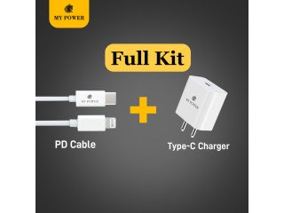 MY Power Type c Output Adaptor with 20 Watt Power Delivery Flat US pin White Colour Pd Charger MP98PD