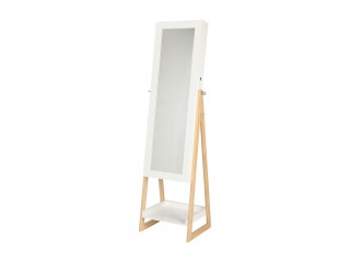 AMIE STANDING MIRROR+CABINET WT/NT