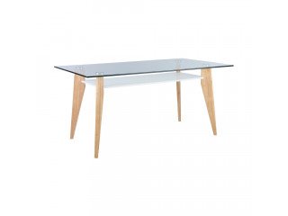 BRIGHTON DINING TABLE GLASS 160CM NT