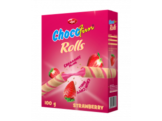 Chocofun Wafer Rolls - Strawberry(5gm x 10pcs x 2tray)