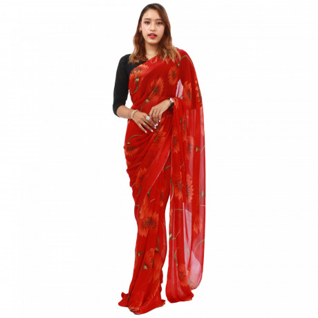 womens-floral-printed-chiffon-saree-with-no-blouse-big-0