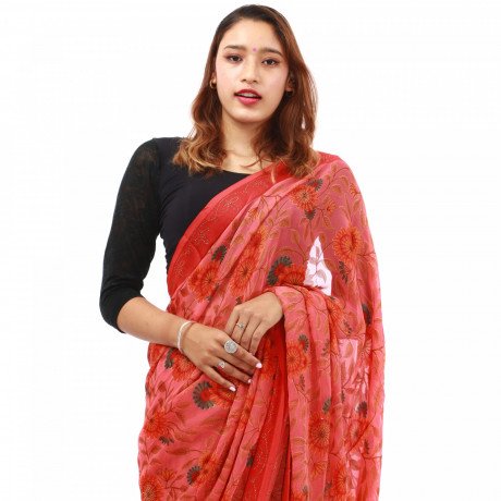 womens-zari-printed-chiffon-saree-with-unstitched-blouse-piece-big-1