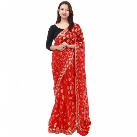 womens-organza-digital-floral-printed-traditional-saree-with-blouse-piece-big-0