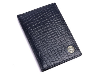 Hammonds Flycatcher Croco BLUE Passport Holder(602 CR BU)