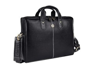 Hammonds Flycatcher Black Genuine Leather Bag For 13 inch Laptop (106 blk)