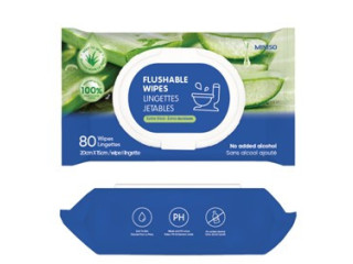 Miniso Aloe Flushable Wipes (80 Wipes)