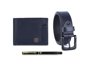 Hammonds Flycatcher Leather Wallet Belt and pen Combo Gift Set For Men (577 bu 8001 bu)