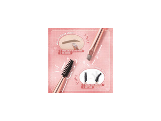 Pink Flash-T04 Scalloped Highlight Brush #04, Type: 01 Dual Ended Eyebrow Brush