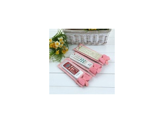 Wholesale Bow Pink Bear Fabric Remote Control Cover, Size: S, Color: Pink