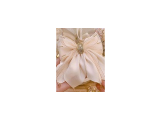 Exquisite Korean Style Bow Oragnza Hair Clip, Color: Cream