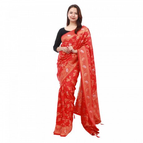 womens-foil-printed-dola-silk-saree-with-blouse-piece-big-1