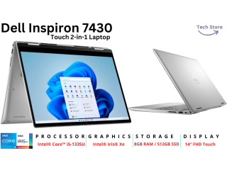 DELL INSPIRON 14 7430 CORE I5 13TH GEN / 8GB RAM / 512GB SSD / 14" 360 TOUCHSCREEN FHD DISPLAY