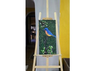Hand painted Bird in a forest canvas painting
