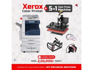 Combo Xerox A3 Color Laser Printer with 5 in1 Heat Press Machine
