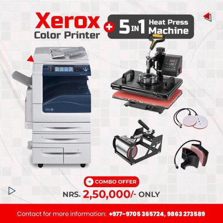 combo-xerox-a3-color-laser-printer-with-5-in1-heat-press-machine-big-0